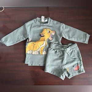 Like New, H&M Lion King 100% Cotton Sweat Set 12-18months